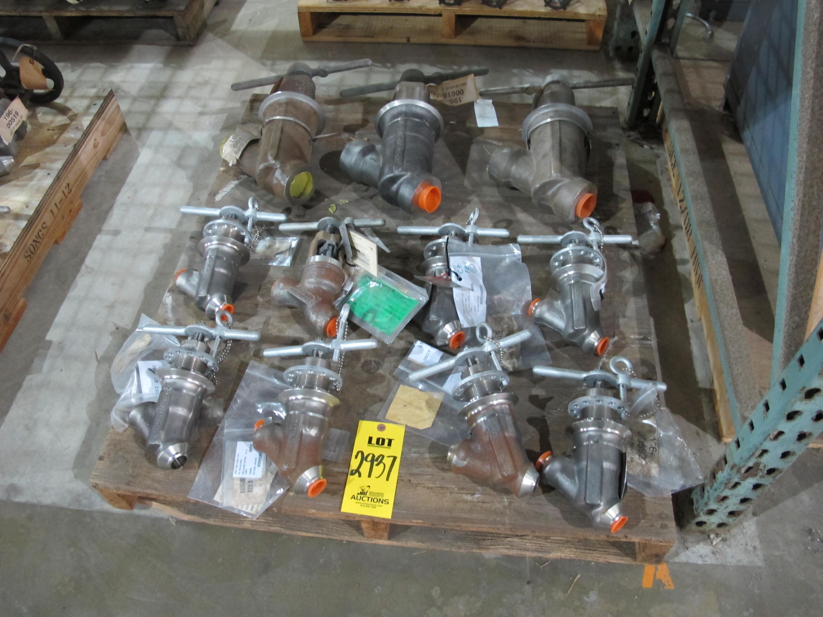 LOT PALLET W/ (11) ASSORTED VALVES (W-51) LOADING & HANDLING FEE $15-